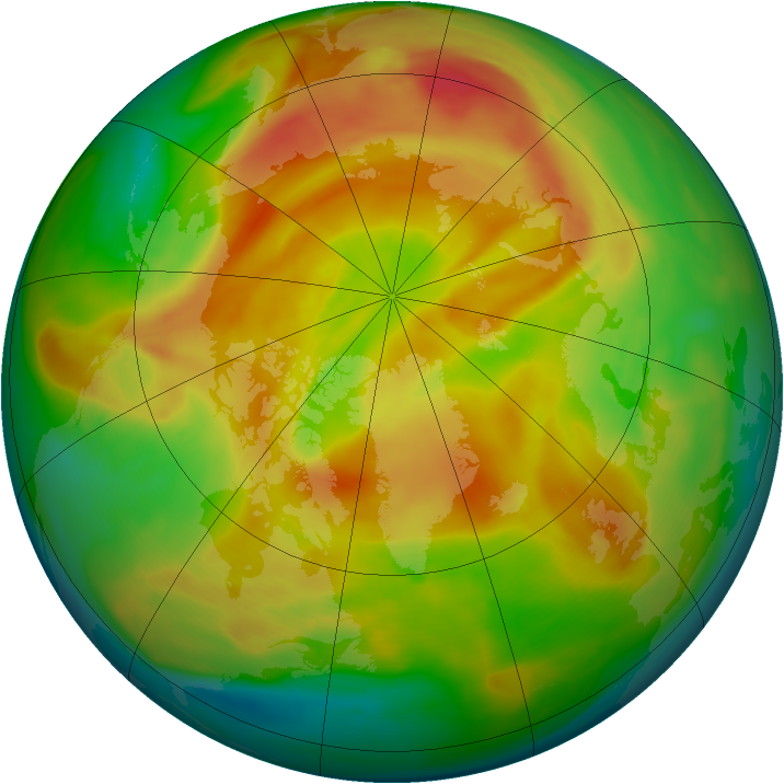 Arctic ozone map for 13 April 2008